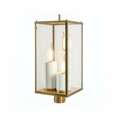 NORWELL Back Bay Outdoor Post Lantern Light - Aged Brass 1152-AG-CL